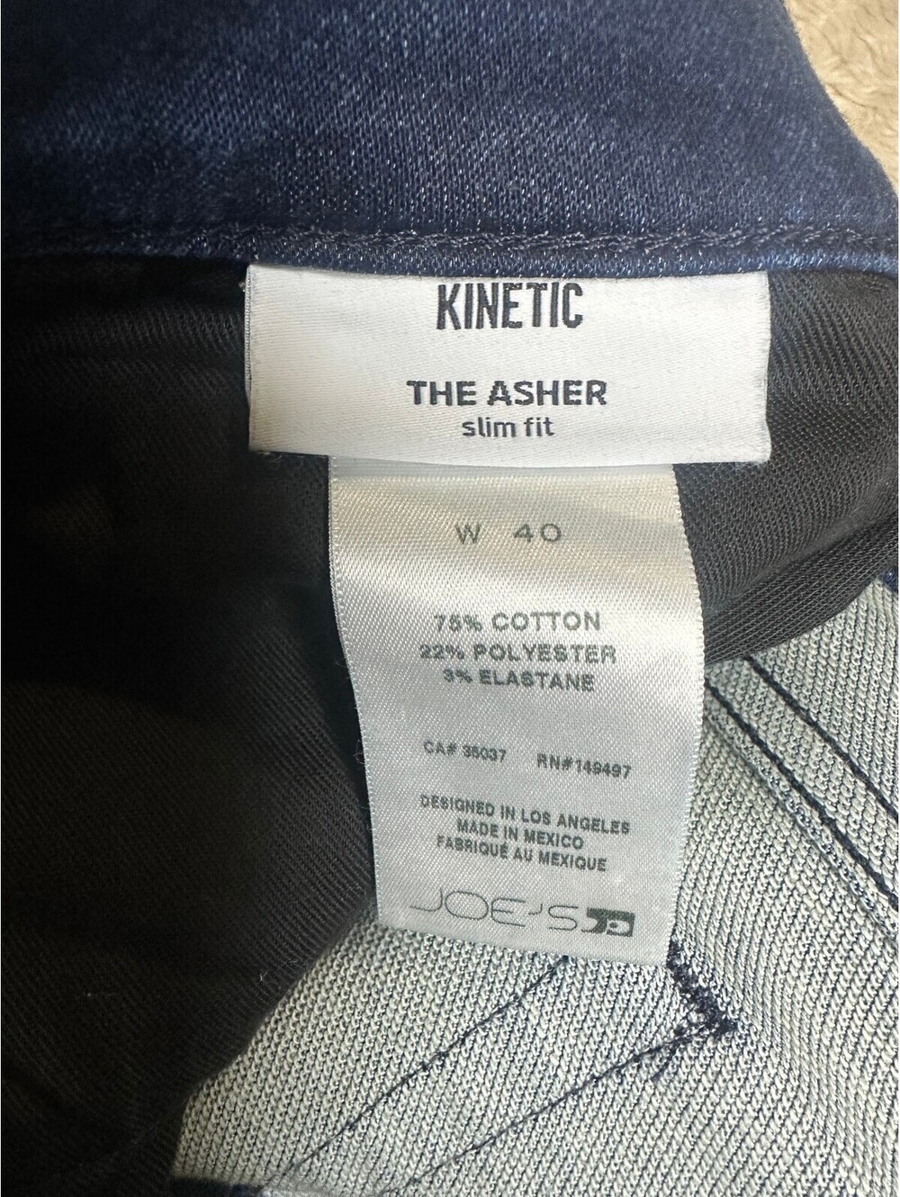 Joe's Jeans Kinetic The Asher slim fit dark wash stretch denim jeans Size 40 - Picture 4 of 9
